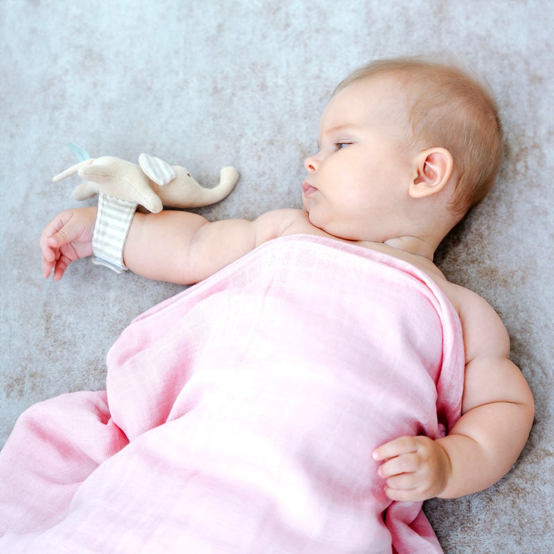 Lovingly Signed Organic Cotton Elephant Wrist Rattle - Image 3